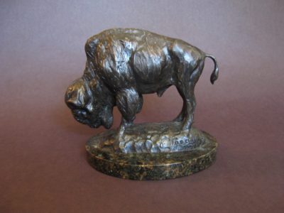 Legendary Bison Bulls "Old Sikes" bronze by Douglas Clark