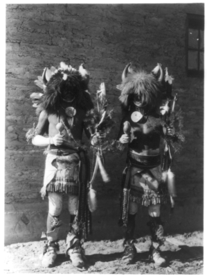 Tesuque buffalo dancers Edward S. Curtis 1927 LOC