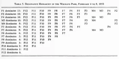 Dominence Table 5